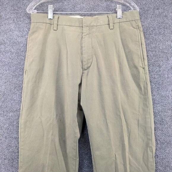 Banana Republic Men's Gavin Chino Pants Green 32x32 Flat Front Regular Straight - Picture 3 of 12